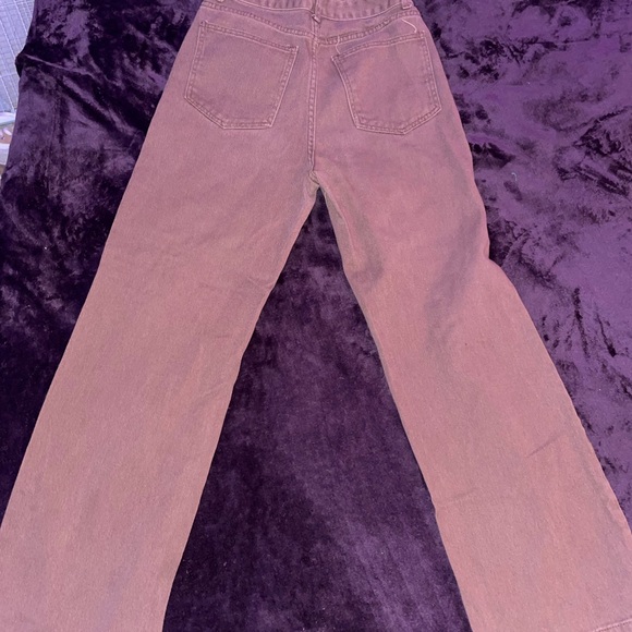 SHEIN Brown Butterfly Print Flare Jeans - Picture 2 of 2